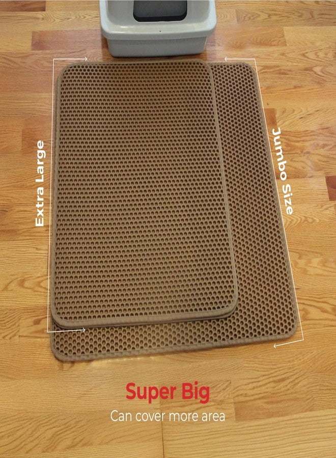 iPrimioJUMBO Size Cat Litter Trapper - EZ Clean (Brown/Tan) - 32 inches by 30 inches/Super Big. Exclusive Water Proof Layer and Puppy Pad Option. Patent Pending. - Image 4
